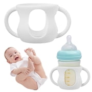 Baby Bottle Liners TASTAN Shockproof Silicone Baby Bottle Holder – Non-Slip Grip for Glass Cups | Drop-Proof Design for Toddlers & Travel | Easy to Clean & Hygienic, Baby Bottle Sleeve, White