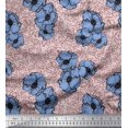 thumbnail image 1 of Soimoi Silk Fabric Anemone Floral Print Fabric by the Yard 42 Inch Wide, 1 of 3