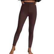 fatyb Womens Leggings High Waist Stretch Yoga Workout Pants Solid Color Casual Thin Bottom for Running