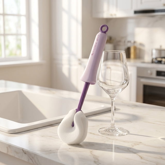 EQWLJWE Kitchen Utensils Gadgets 2In1 Squeezetype Sponge Cup Brush 2 Colors Available Bottle Cleaning Brush with Extendable Handle Suitable for Kitchen Glassware and Baby Bottles