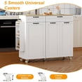 thumbnail image 3 of Rolling Kitchen Island with Drop Leaf, Kitchen Island Cart with Trash Storage Cabinet, Kitchen Rolling Island with Power Outlet, Spice Rack & Towel Rack, Knife Holder, 3 of 6
