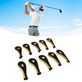 thumbnail image 4 of Iron Head Cover Set, 10 Pcs Protective Printed Numbers  Club Headcovers  For Entertainment Yellow,White,Green White,Black Orange, 4 of 8