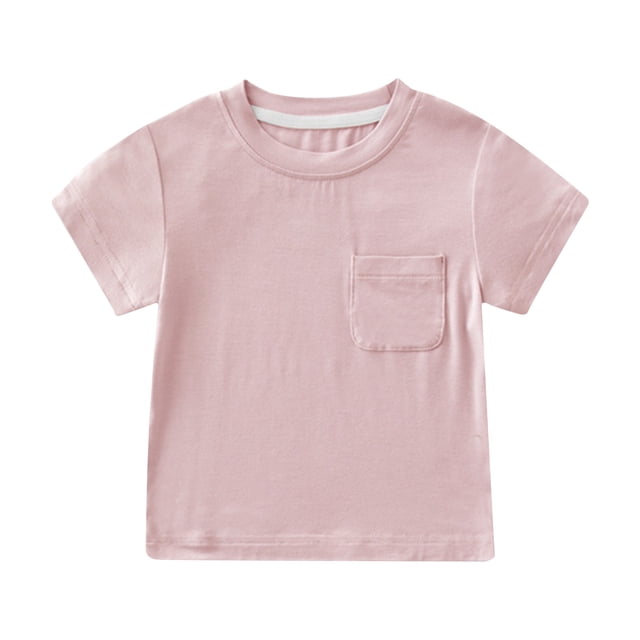 Timegard Infant Baby Clothes Boy Girls Short Sleeve Tee Shirts Summer Toddler Thin Tops Solid Color
