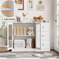 thumbnail image 4 of Buffet Cabinet with Storage, 43" Modern Sideboard Kitchen Cabinet with 3 Drawers, Wood Buffet Table for Kitchen, Dining Room, White, 4 of 8