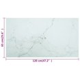 thumbnail image 3 of vidaXL Table Blanche 120x65 cm Verre Trempé 8mm avec Design Marbre, 3 of 3