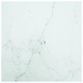 thumbnail image 1 of vidaXL Table Blanche 70x70 cm 6 mm Verre Trempé avec Design Marbre, 1 of 4