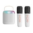 thumbnail image 4 of Portable Bluetooth Speaker with Wireless Microphone, Handheld Mics Speaker Machine, Portable Speaker System for Playroom Family Outing Y2 White Dual Mic, 4 of 8