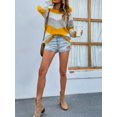 thumbnail image 4 of Tralilbee Women Long Sleeve Crew Neck Pullovers Stitching Color Loose Knitted Sweaters, 4 of 6