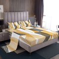 thumbnail image 1 of Erosebridal Futuristic Stripe Sheet Set Twin, Abstract Geometry Bedding Sets Twin Size, Modern Fashion Decor, 1 of 7