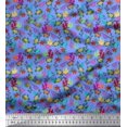 thumbnail image 1 of Soimoi Rayon Fabric Coral,Starfish & Turtle Ocean Print Sewing Fabric Yard 56 Inch Wide, 1 of 3