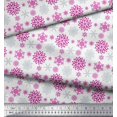 thumbnail image 2 of Soimoi Modal Satin Fabric Snowflake Artistic Printed Fabric 1 Yard 42 Inch Wide, 2 of 3