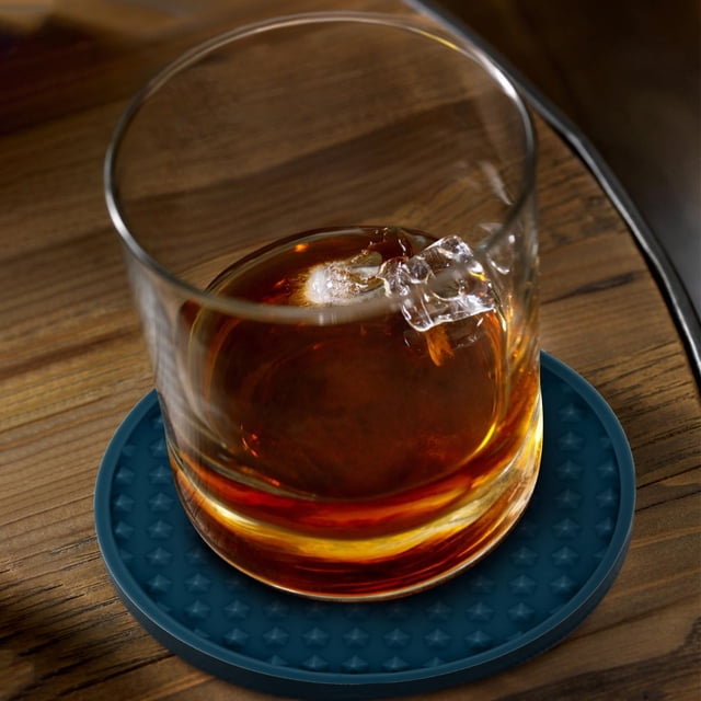 CEHVOM 6pc Cup Mat For Drinks, Silicone Drink Cup Mat, Cup Mat With Grooved Design, Non-slip Base, Cup Mat For Coffee Table Clearance