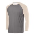 thumbnail image 2 of BiZtdJrK Sun Protection Shirts for Men Fashion Color Block Long Sleeve Workout Tops Rash Guard Quick Dry Hiking Fishing Shirt, Khaki, L, 2 of 3