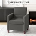 thumbnail image 4 of HOMCOM Fauteuil d'Appoint Moderne en Tissu avec Patins Antidérapants, Gris Foncé, 4 of 10