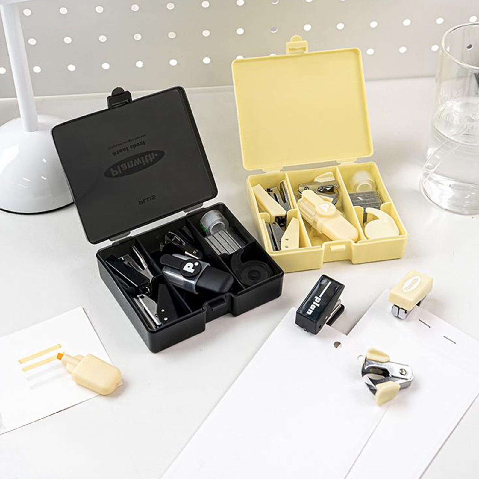 Vaidha Ensemble de Boîte à Outils Efficacité Élevée Perforatrice Agrafeuse Portable Ensemble de Boîte à Outils