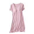 thumbnail image 1 of Timegard Nuisette pour Femmes avec Soutien-Gorge Intégré, Manches Courtes à Volants, Col Rond, Douce Tenue de Nuit, Robes Décontractées, 1 of 9