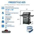 thumbnail image 2 of Napoleon Freestyle 425 Propane Gas BBQ Grill with Range Side Burner, Graphite Grey, 2 of 7