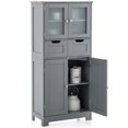 thumbnail image 1 of Giantex Armoire de Rangement de Salle de Bain Autoportante, Armoire Haute pour le Sol pour le Linge avec Tablettes Ajustables, Gris, 1 of 7