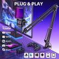 thumbnail image 2 of ZealSound Gaming USB Microphone,Noise Cancellation Condenser mic,RGB Microphone with Mute,Gain,Monitoring,Boom Arm,Pop Filter for Phone,PC,Computer,PS4,PS5,Mac,Streaming,Podcast,Twitch,YouTube,Discord, 2 of 7