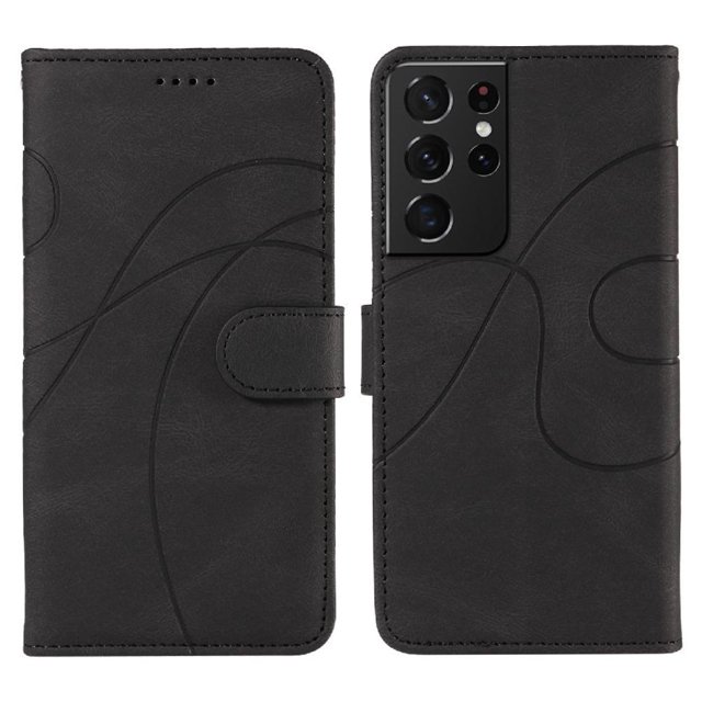 Flip Case For FOXDOCK Samsung Galaxy S21 Ultra Card Slots and Kickstand Function Skin Feel Leather