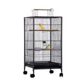 thumbnail image 1 of GloryStar 40" Wrought Iron Parrot Cage with Openable Play Top, Rolling Stand, Slide-Out Tray, Feeders, and Detachable Structure for Small and Medium Birds, 1 of 8