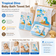 thumbnail image 4 of Tropical Dino Baby Muslin Blanket Set – Soft Quilted Cotton for Newborns & Toddlers, 4 of 7