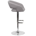 thumbnail image 3 of Contemporary Gray Fabric Adjustable Height Barstool with Rounded Mid-Back and Chrome Base, 3 of 9