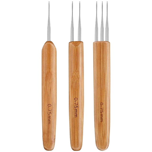 Ramiter Braid Crochet Hair Extension Crochet Wool Crochet 0.5mm0.75mm Braid Handle Crochet Tool Set Knitting compatible with Machines 40 Needle