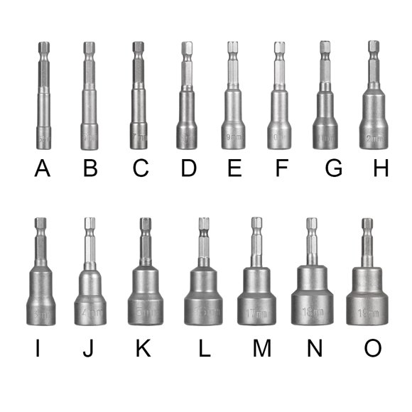 Baohd 5 Pieces Nut Driver Home Garage Shank Bit Electric Pneumatic Screwdriver Impact Drivers Bits Carpenter Tools 16x65mm