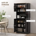 thumbnail image 4 of HOMCOM Armoire de Rangement de Garde-Manger de Cuisine avec Comptoir pour Four à Micro-Ondes, Noir, 4 of 10