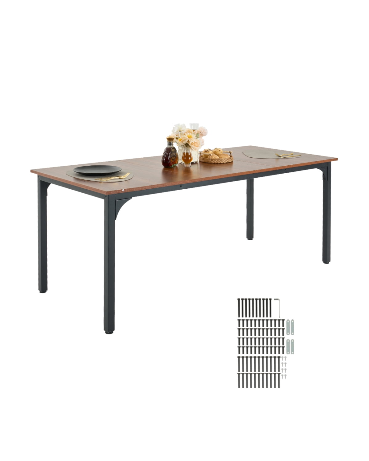 VEVOR 71in Rectangle Dining Table Wood Kitchen Table for 6-8 Person Brown (Only Table)
