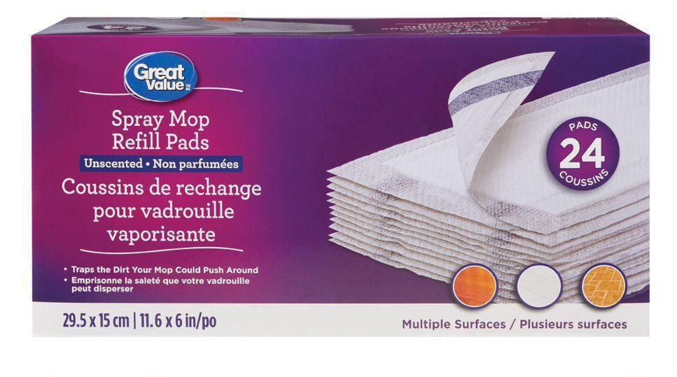 Coussins de rechange pour vadrouille vaporisante non parfumées Great Value