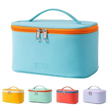 APPIE Makeup Bag Travel Cosmetic Bags for Women Girls Zipper Pouch Makeup Organizer Waterproof Cute (Cyan Blue)