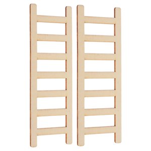 GOOHOCHY 2Set Mini Ladder Home Decor Beige Wood for Miniature Landscape