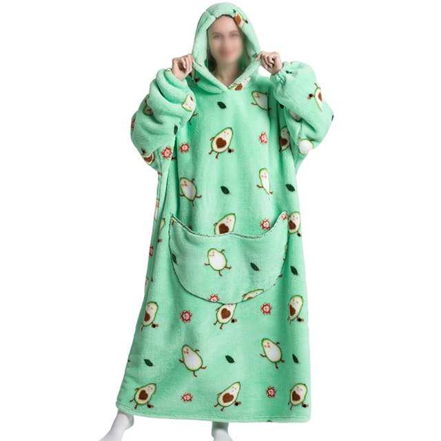 LUXUR Chemises de Nuit à Capuche pour Femmes, Robe de Nuit, Robe de Sommeil avec Imprimé d'Avocat en Tissu polyester Vert. Présente une Longueur Longue, des Manches Longues et un Encolure à Capuche. Idéal pour les Vêtements de Détente, les Tenues Décontractées Ou les Vêtements de Nuit au Printemps, en Automne et en Hiver. Léger et Respirant pour un Confort Maximal.