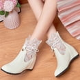 thumbnail image 5 of Cameland Oversized Women's And Bare Boots With Pointed Sloping Toe And Lace Cut Out Short Boots, 5 of 5