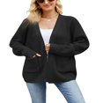 thumbnail image 1 of Women Knit Cardigan Long Sleeve Open Front Sweater with Pockets, 1 of 4