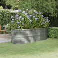 thumbnail image 3 of vidaXL Raised Garden Bed Raised Flower Bed Galvanized Steel Outdoor Planter, 3 of 6