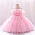 thumbnail image 1 of EGNMCR Robes de Soirée pour Femmes, Robes Formelles pour Femmes, Robes de Cocktail pour Femmes Robe Fille Robe Tout-Petit Filles Tulle Broderie Strass Nœud Robe de Fête d'Anniversaire Longues Robes Robe Fille, 1 of 9