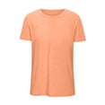 thumbnail image 3 of DDAPJ pyju T-shirts pour Femmes Grande Taille Unis Basiques d'Été Col Rond Manches Courtes Hauts Tee Unis Décontractés Blouse d'Entraînement en Solde Orange G, 3 of 4