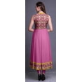 thumbnail image 4 of Bimba Robe Anarkali à Col Mandarin Imprimée de Feuilles Mauves pour Femmes, Designer, Kurta Ethnique Indienne XXX-Large, 4 of 6