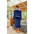thumbnail image 3 of U2SKIIN Mens Fleece Robe with Hood, Mid Length Plush Shawl Collar Two Tone Bathrobe,(Navy/Light Grey,L-XL), 3 of 5