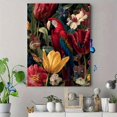thumbnail image 4 of Qisvanset Red Parrot Peony Floral Canvas Print 12x16 Inch Hallway Art, 4 of 8