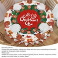thumbnail image 3 of Christmas Tablecloth Round,Christmas Decorations Round Christmas Tablecloth Round Outdoor Christmas Table Cloth Table Cloth Holiday Decorative Table Cover for Outdoor Indoor Party, 3 of 7