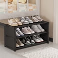 thumbnail image 2 of D Shoe Rack Multi Layer Dust Proof Shoe Cabinet Under Table Saving Space At The Door Plastic Storage Organizer 22.24X14.96X11.81 Inches 1.32 Lb, 2 of 7