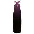 thumbnail image 4 of Robes pour Femmes Pulpeuses Design d'Été Robe Décontractée Dégradée Sans Manches Col Suspendu Col en V Longue Robe Robe à Manches Courtes en Liquidation, 4 of 5