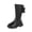 Black, variant on Gubotare Little Girls Combat Boots Girls Kids Western Boots Embroidered Cowgirl Cowboy Boots Girls Mid Calf Riding Shoes Little Kid/Big Kid Size 2 (Black,Big Kids 2)