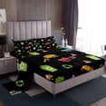 thumbnail image 1 of YST Queen Size Garbage Truck Bed Sheets Set For Boys Girls Kids Cartoon Car Vehicles Sheet Set Trash Can Waste Management Vehicle Sheets Refuse Classification Flat Fitted Sheet 4 Piece, 1 of 5