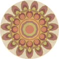 thumbnail image 1 of Ahgly Company Machine Washable Indoor Round Transitional Brown Gold Area Rugs, 4' Round, 1 of 7