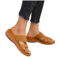 thumbnail image 4 of Wedge Sandals for Women Slide Cross Straps Rhinestone Arch Support Open Toe Soft Sole Comfortable Casual Summer Beach Walking Sandals Yellow, 4 of 8